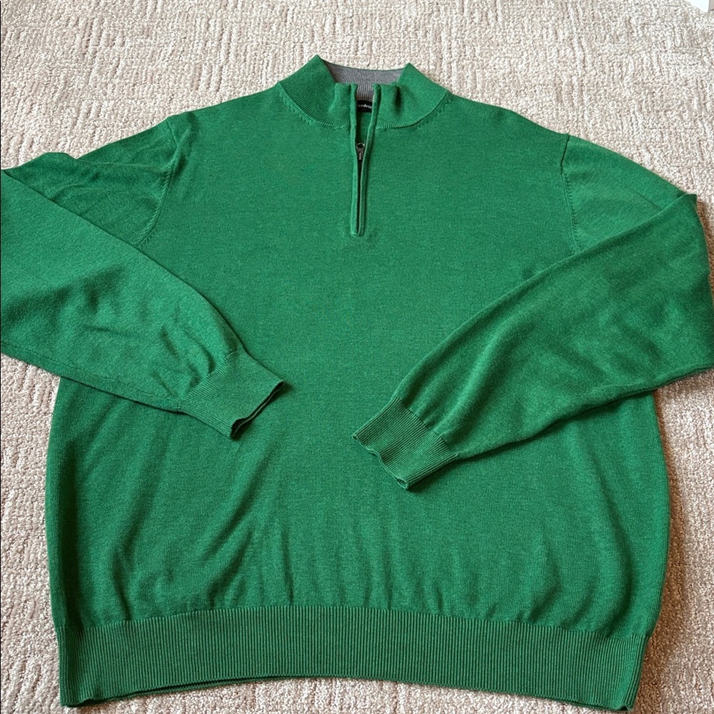 Paul Fredrick Green and Gray Sweater